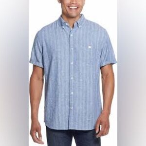XXL Weatherproof Vintage Mens Short Sleeve Woven Shirt - Washable Linen